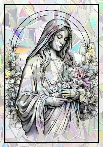 Sticker Suncatcher (Atrapasol) - 022. Virgen María