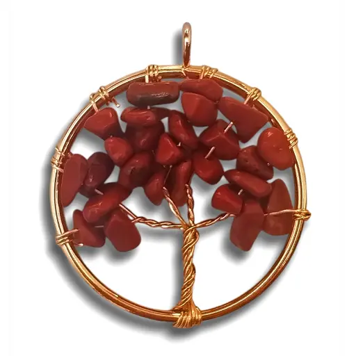 [IMP-103] Dije 3cm - Arbol de la vida de Jaspe Rojo