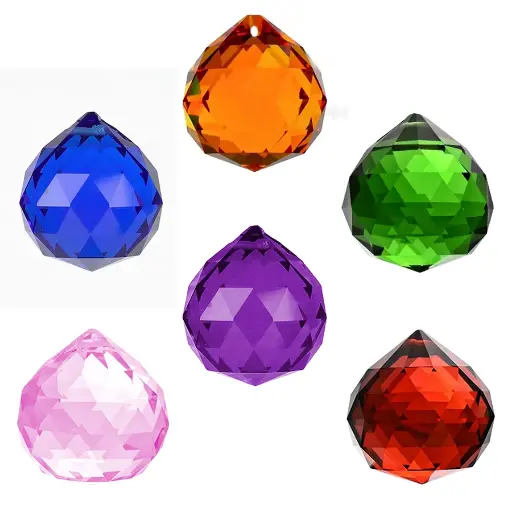 Atrapasol de vidrio grande de COLORES (4cm)