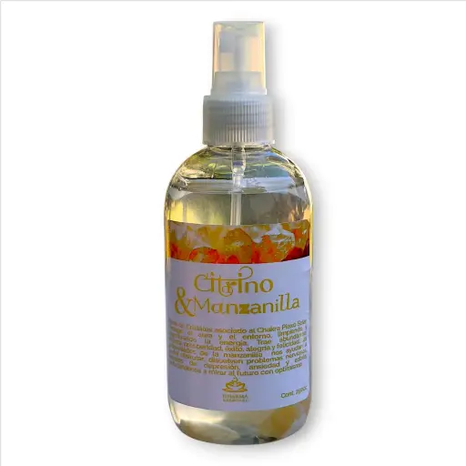 Spray Áurico grande con Cristales - Citrino & Manzanilla (250ml)