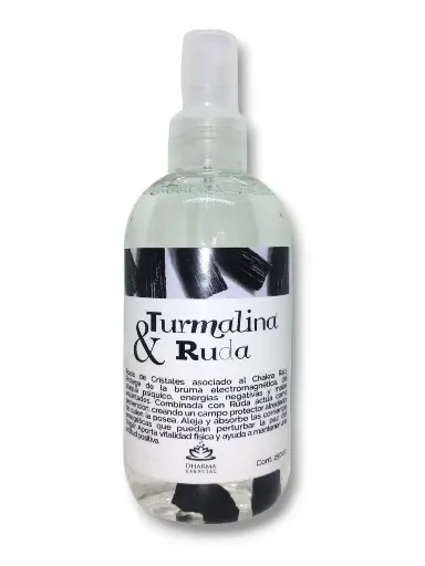 Spray Áurico grande con Cristales - Turmalina & Ruda (250ml)