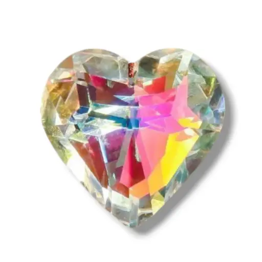 [IMP-007] Atrapasol Corazon de vidrio Tornasolado grande (4,5cm) 