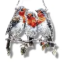 Colgante Plano de Acrílico - 3 Pájaros (22x20cm)