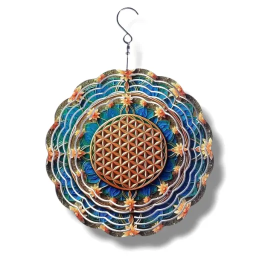 [WINS20-005] Windspinner 20cm NUEVOS - Flor de la vida (Pintado ambos lados)