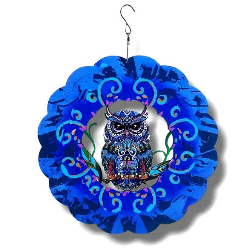 [WINUV30-001] Windspinner Pintado 30cm - Buho Azul Profundo (Nuevo)