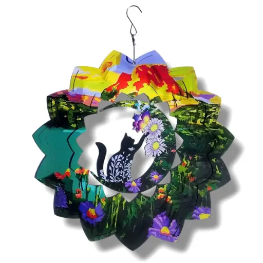 [WINUV30-005] Windspinner Pintado 30cm - Gato en la Naturaleza (Nuevo)