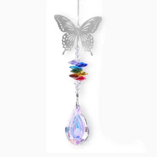 [IMP-031] Colgante Atrapasol de Acero Inox. - Mariposa (26x6cm)