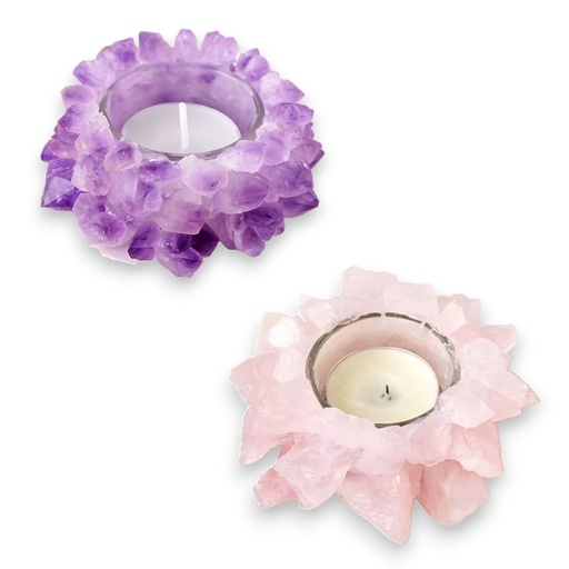 Portavela de Cristales en Bruto (sin vela)