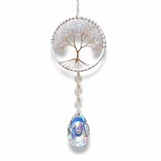 [IMP-057] Colgante de Cristales - Arbol de Cuarzo blanco 10cm