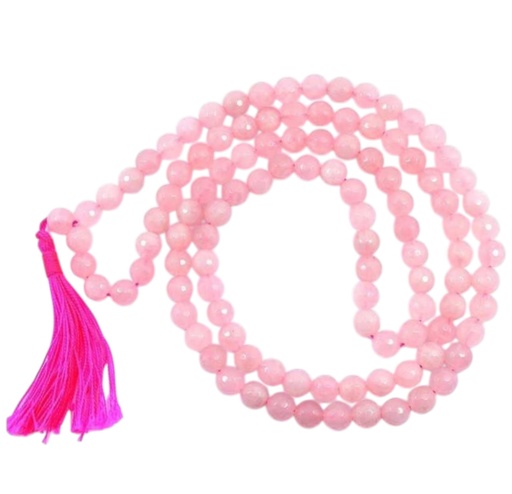 Japamala 108 Cuentas de Cuarzo Rosa (8mm)