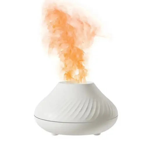 [HUM-015] Humidificador USB Fogata REDONDO (Blanco) (Sin filtro - Apto Aceite)
