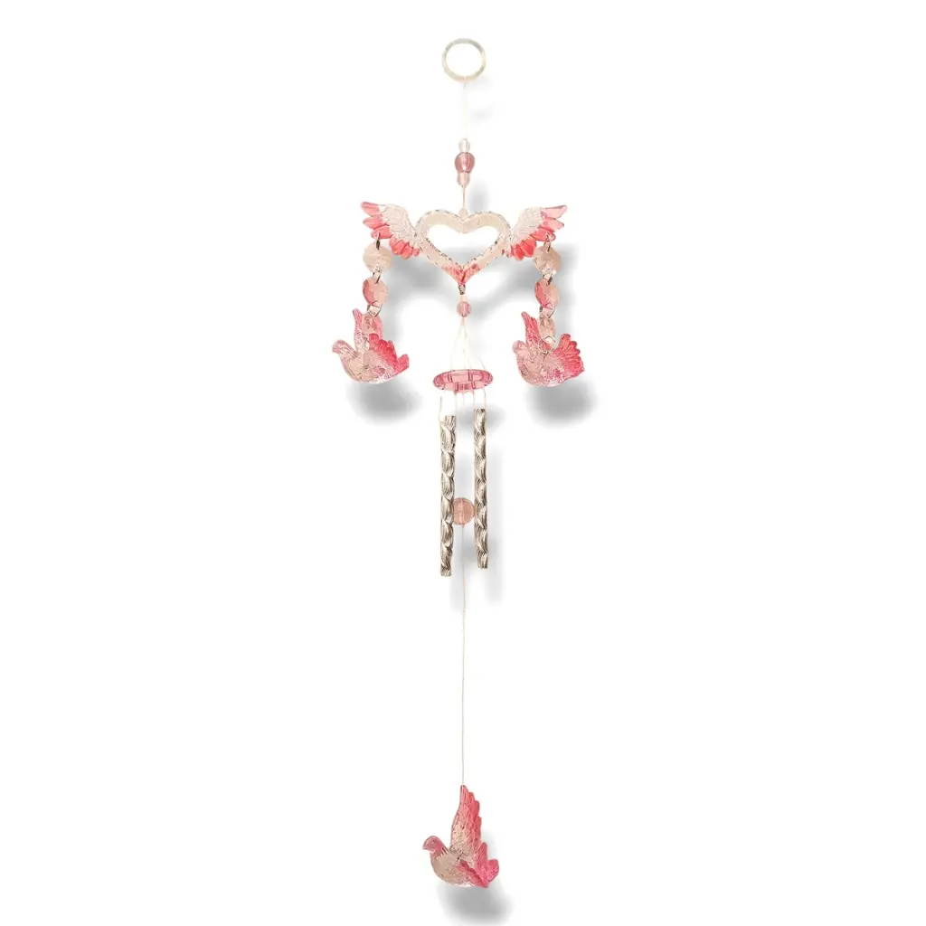 [ONC-047] Llamador de Angeles - Corazón alado palomas (40x11cm)