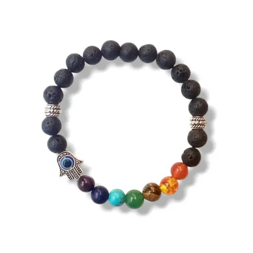 [ONC-073] PROMO X12 - Pulsera Roca Volcánica Chakras