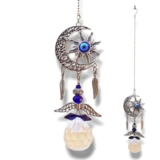 Atrapasol - Sol y Luna Plateado (35x5cm)