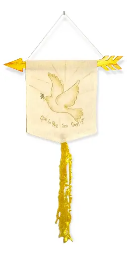 Liquidación - Banderola "Paloma de la paz"  35cm ancho (pintada a mano)