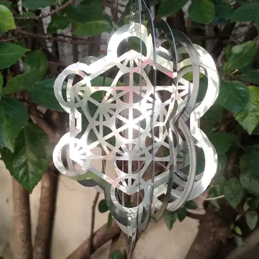 LIQUIDACIÓN 2DA - WindSpinner 20cm - Cubo Metatrón (Acero Inox.)
