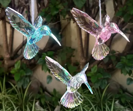 LIQUIDACIÓN 2DA - Colibrí Acrilíco Tornasolado (PICO PARTIDO) Color surtido