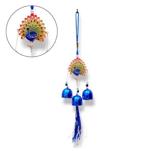 [ONC-031] Colgante - Pavo Real con campanitas (29x8cm)