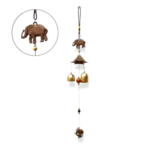 [ONC-015] Colgante - Elefante con campanitas (42x6cm)