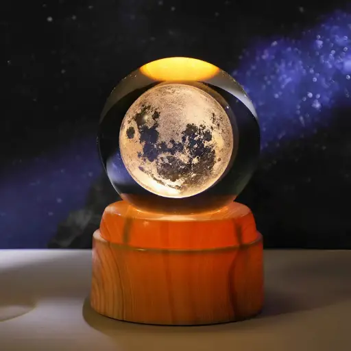 [IMP-261] Lampara Esfera de Vidrio GIRATORIA - Luna Llena (6cm)