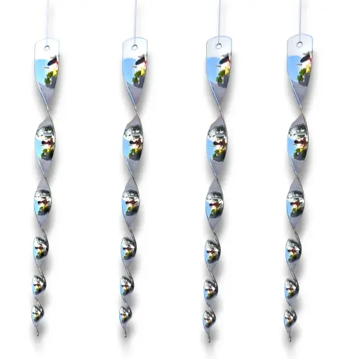 Cola para Windspinner - Espiral plástica brillante 29cm (Plateada)