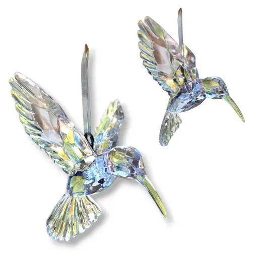 Colibrí Colgante Acrilíco TRANSPARENTE (10x10x7cm)