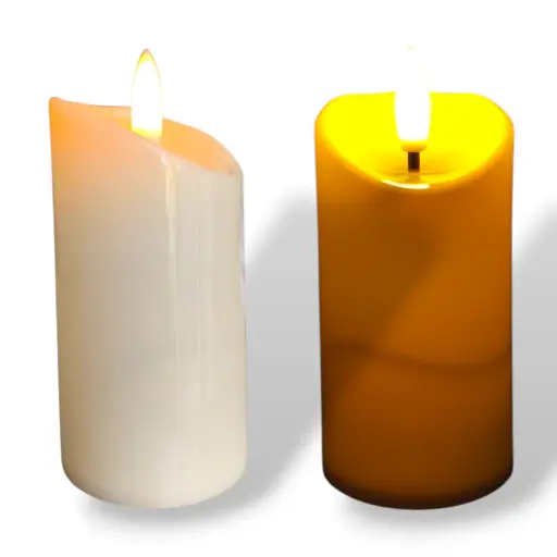[MOD-14] Vela Decorativa - Derretida con Llama tiritante 9,5cm (Pilas incluídas)