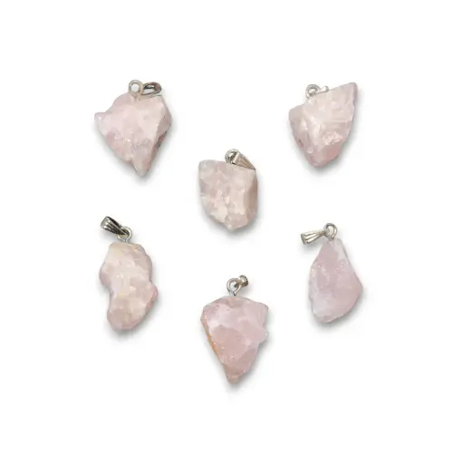 Dije en Bruto Cuarzo Rosa