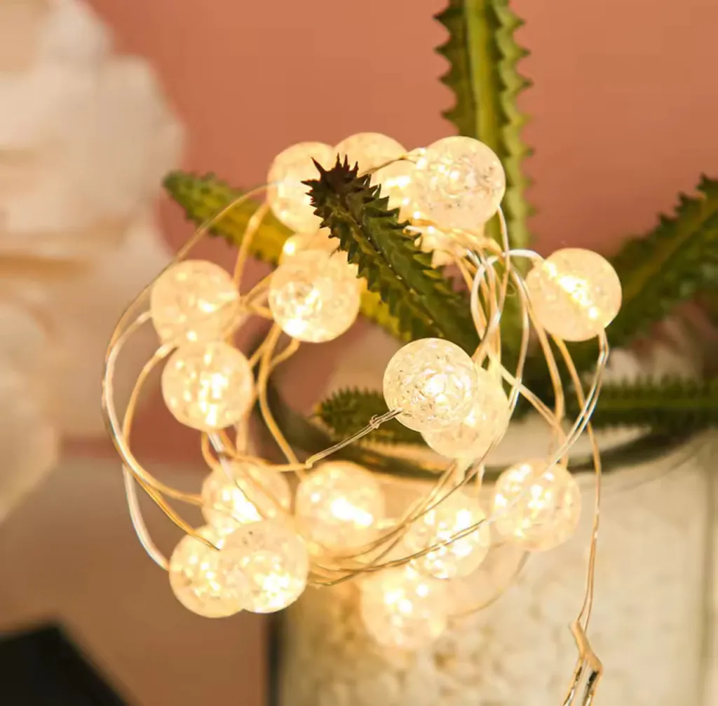 [ONC-127] PROMOX12 - Tira Led de Bolitas 1mts Pilas chicas (Incluidas)