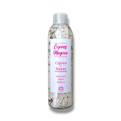Envase 200ml - Sales de Baño Cipres & Rosas (250g)