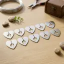 Pack x10 - Corazón con llama de Acero Inox (4cm) 